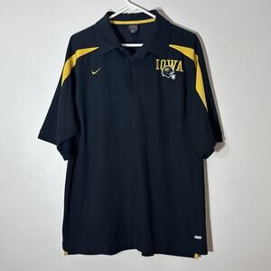 Vintage Men’s Size L Nike Authentic Team Apparel Iowa Hawkeyes Black Polo